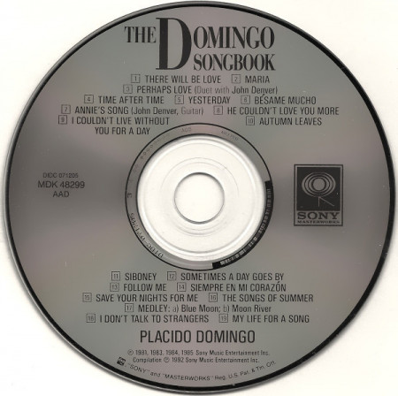 Placido Domingo ‎– албум The Domingo Songbook (CD) - Img 3