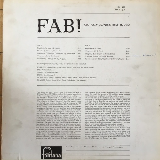 Quincy Jones Big Band –албум Fab! - Img 2