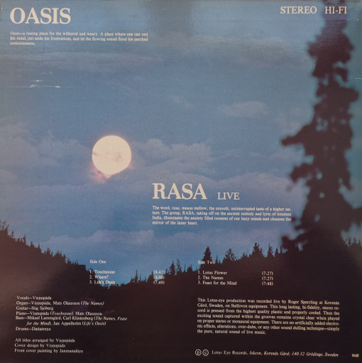 Rasa – албум Oasis - Img 2