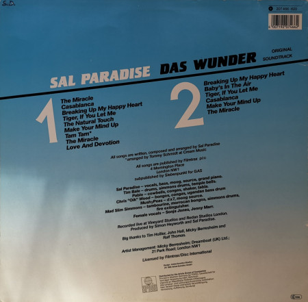 Sal Paradise ‎– албум Das Wunder - Original Soundtrack - Img 2