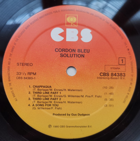 Solution – албум Cordon Bleu - Img 3