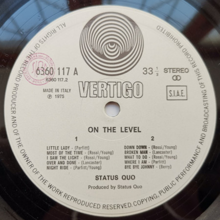 Status Quo ‎– албум On The Level - Img 3