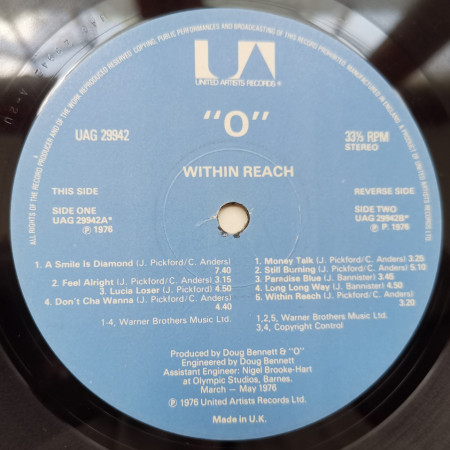 The O Band – албум Within Reach - Img 2
