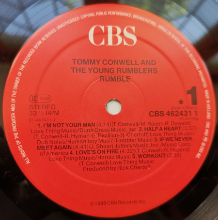 Tommy Conwell And The Young Rumblers ‎– албум Rumble - Img 3
