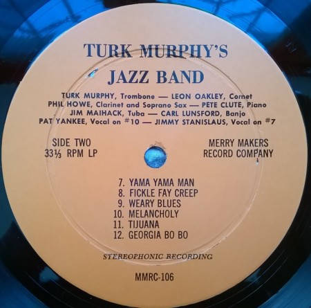 Turk Murphy&#039;s San Francisco Jazz Band ‎– албум Turk Murphy&#039;s San Francisco Jazz Band - Img 3
