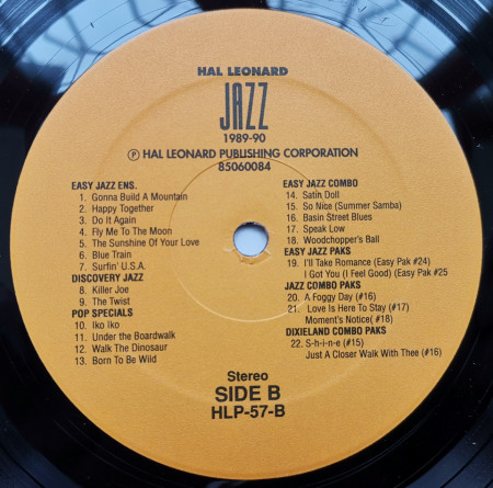Unknown Artist – албум Hal Leonard Jazz Ensemble 1989-90 - Img 3