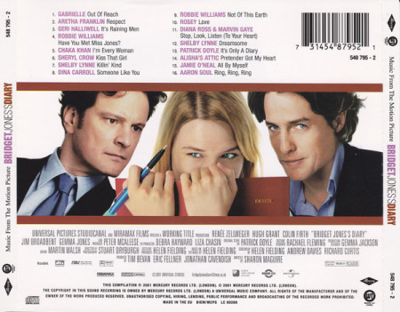 Various – Bridget Jones&#039;s Diary (Music From The Motion Picture) (CD) - Img 2