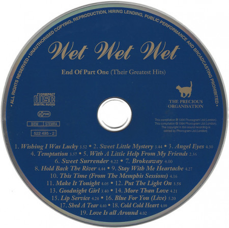 Wet Wet Wet ‎– албум End Of Part One - Their Greatest Hits (CD) - Img 3