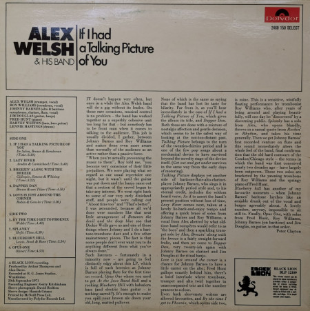 Alex Welsh &amp; His Band – албум If I Had A Talking Picture Of You - Img 2
