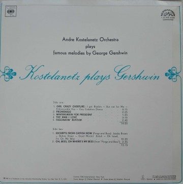 Andre Kostelanetz Orchestra, George Gershwin ‎– албум Kostelanetz Plays Gershwin - Img 2