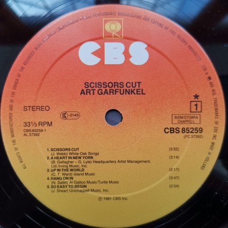 Art Garfunkel – албум Scissors Cut - Img 3