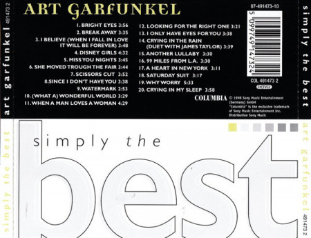 Art Garfunkel – албум Simply The Best (CD) - Img 2