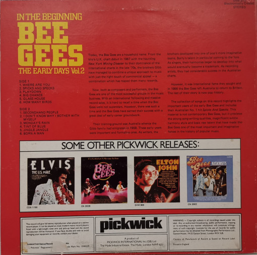 Bee Gees – албум In The Beginning - The Early Days Vol. 2 - Img 2