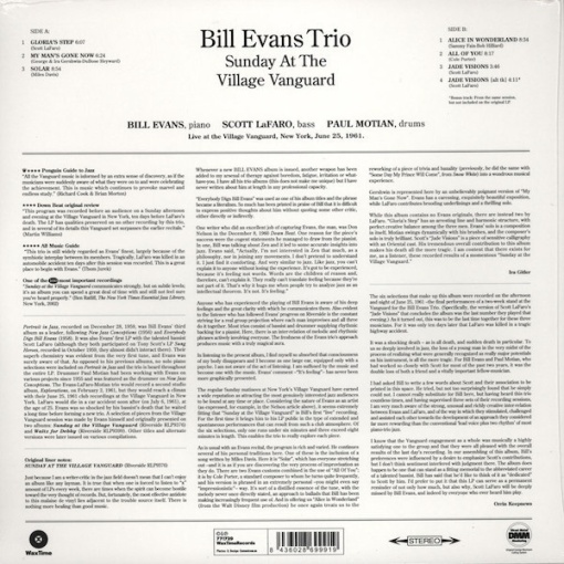 Bill Evans Trio – албум Sunday At The Village Vanguard - Img 2