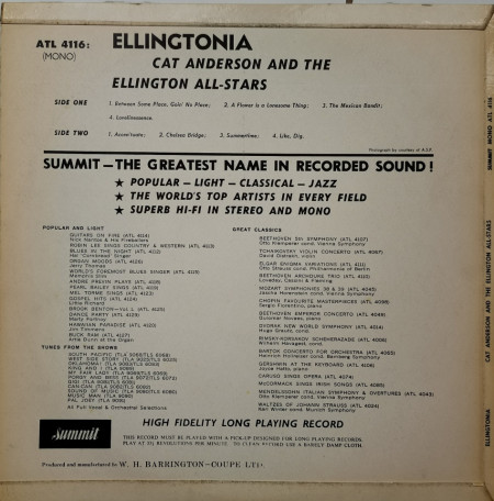 Cat Anderson And The Ellington All Stars – албум Ellingtonia - Img 2