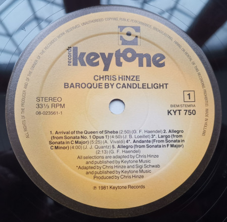 Chris Hinze Featuring: Sigi Schwab – албум Baroque By Candlelight - Img 3