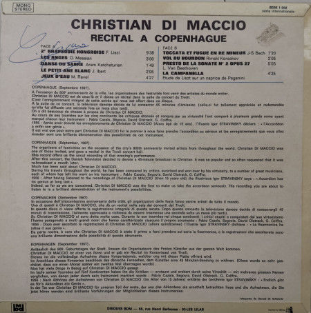 Christian Di-Maccio – албум Récital A Copenhague - Img 2