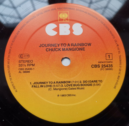 Chuck Mangione ‎– албум Journey To A Rainbow - Img 3