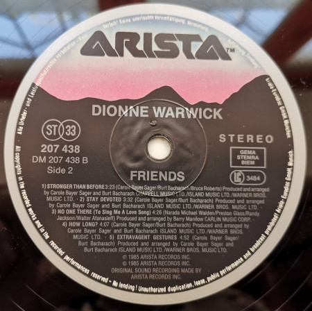Dionne Warwick – албум Friends - Img 3