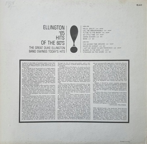 Duke Ellington – албум Ellington '65 (Hits Of The 60's) (CD) - Img 2