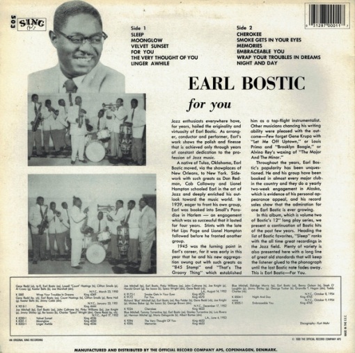 Earl Bostic – албум Bostic-For You - Img 2