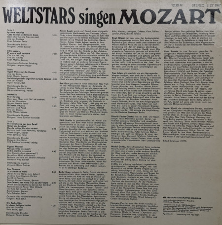 Edith Mathis, Edda Moser, Arleen Augér, Reri Grist, Birgit Nilsson, Peter Schreier, Nicolai Gedda, Ingvar Wixell, Hermann Prey, Dietrich Fischer-Dieskau, Theo Adam – албум Singen Mozart - Img 2