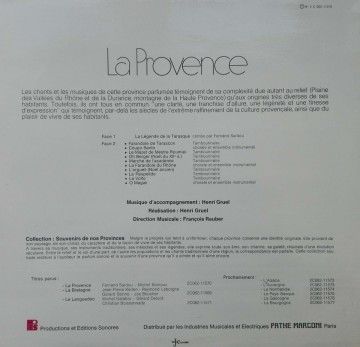 Fernand Sardou, Michel Bontoux ‎– албум La Provence - Img 2