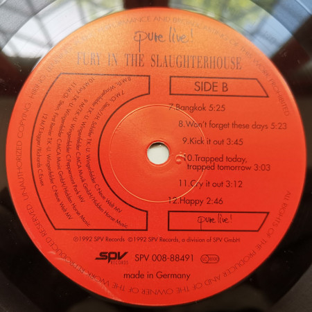 Fury In The Slaughterhouse – албум Pure Live! - Img 3