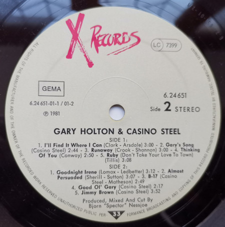 Gary Holton And Casino Steel – албум Gary Holton &amp; Casino Steel - Img 3
