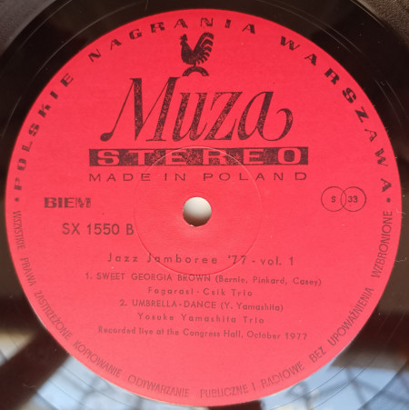 Guido Manusardi Quartet, Fogarasi - Csik Trio, Yosuke Yamashita Trio – албум Jazz Jamboree 77 Vol. 1 - Img 3