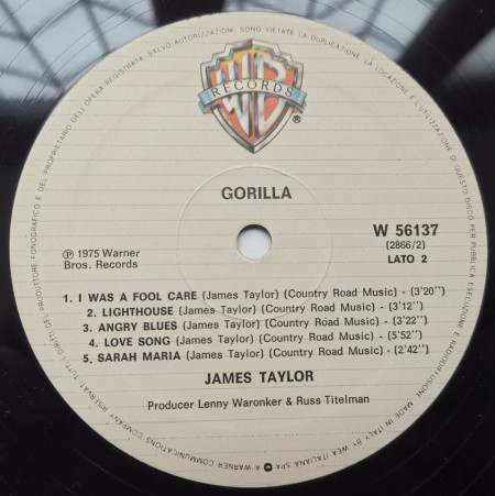 James Taylor – албум Gorilla - Img 3
