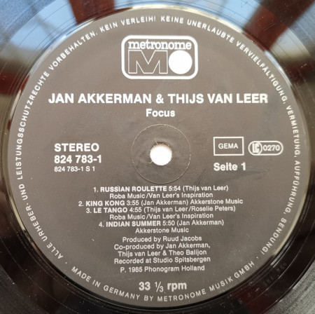 Jan Akkerman &amp; Thijs Van Leer ‎– албум Focus - Img 3