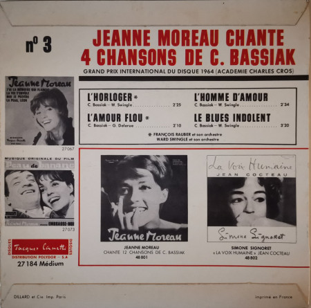 Jeanne Moreau ‎– сингъл L'Horloger - Img 2