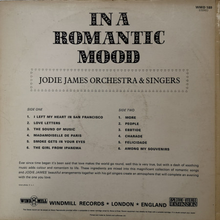 Jodie James Orchestra &amp; Singers ‎– албум In A Romantic Mood - Img 2