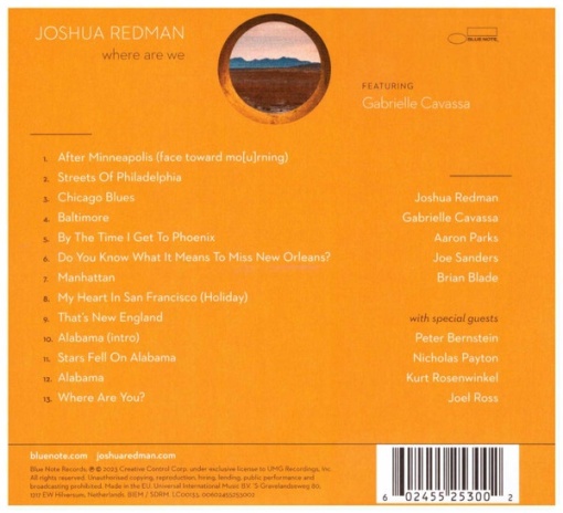 Joshua Redman Featuring Gabrielle Cavassa – албум Where Are We (CD) - Img 2