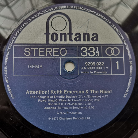 Keith Emerson &amp; The Nice – албум Attention! Keith Emerson &amp; The Nice - Img 3