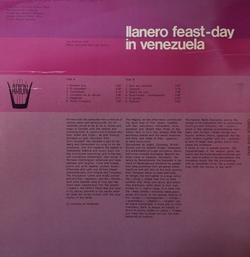 Los Caracas - Mario Guacaran - Los Quirpas – албум Ilanero Feast-Day in Venezuela - Img 2