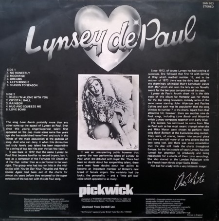 Lynsey de Paul ‎– албум No Honestly - Img 2