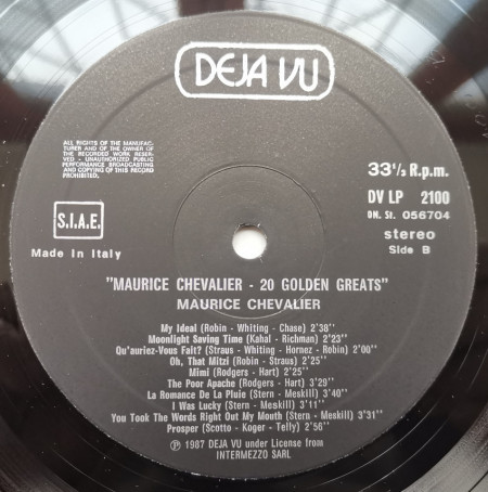Maurice Chevalier – албум The Collection - 20 Golden Greats - Img 3