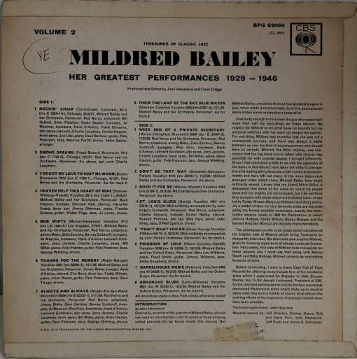 Mildred Bailey – албум Her Greatest Performances 1929-1946 Volume Two - Img 2