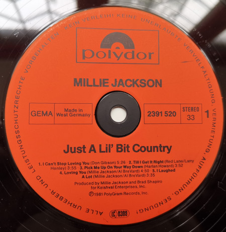 Millie Jackson – албум Just A Lil' Bit Country - Img 3
