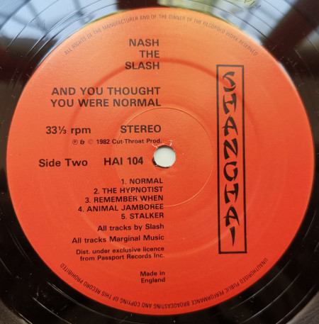 Nash The Slash – албум And You Thought You Were Normal - Img 3