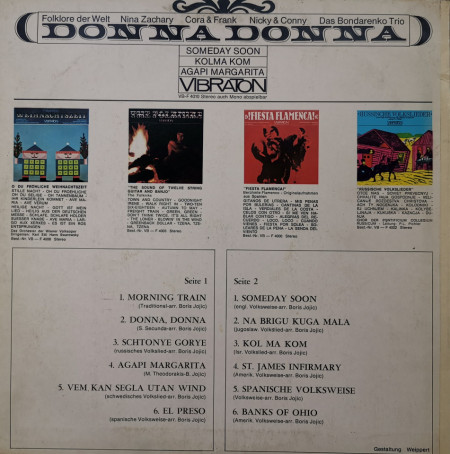 Nina Zachary - Cora &amp; Frank - Nicky &amp; Conny - Das Bondarenko Trio –албум Donna Donna - Folklore Der Welt - Img 2
