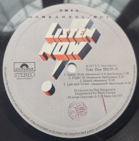 Phil Manzanera / 801 – албум Listen Now - Img 3
