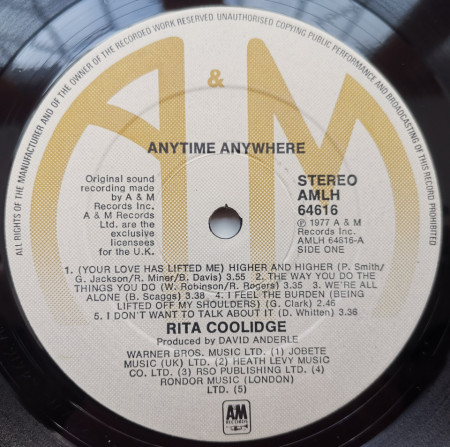 Rita Coolidge – албум Anytime... Anywhere - Img 3