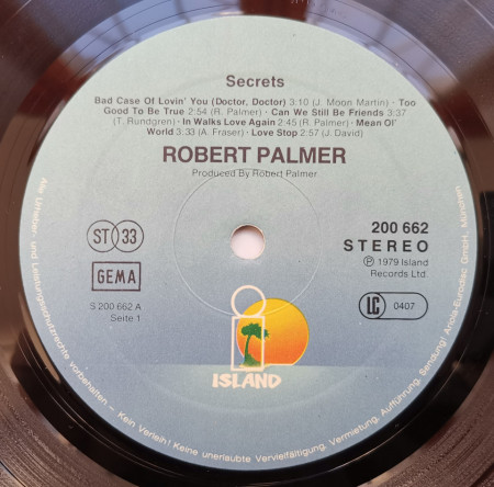 Robert Palmer ‎– албум Secrets - Img 3