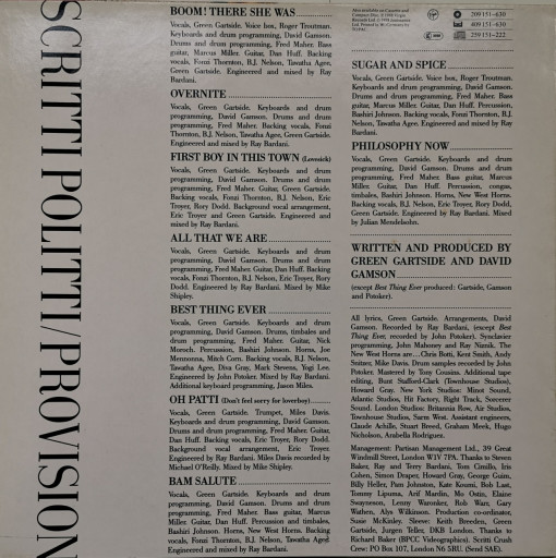 Scritti Politti – албум Provision - Img 2