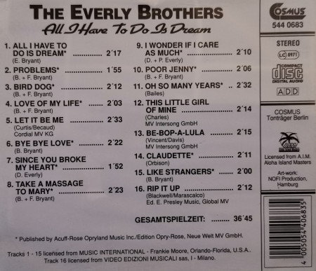 The Everly Brothers ‎– албум All I Have To Do Is Dream (CD) - Img 3