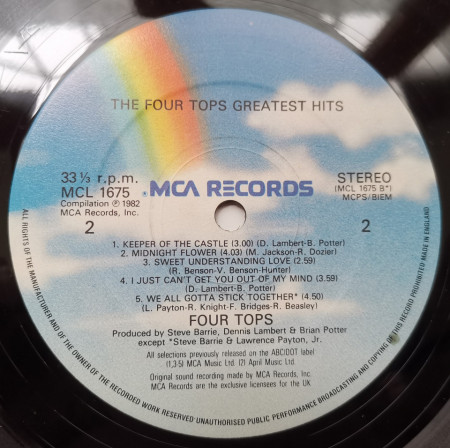 The Four Tops – албум Greatest Hits 1972 - 1976 - Img 3