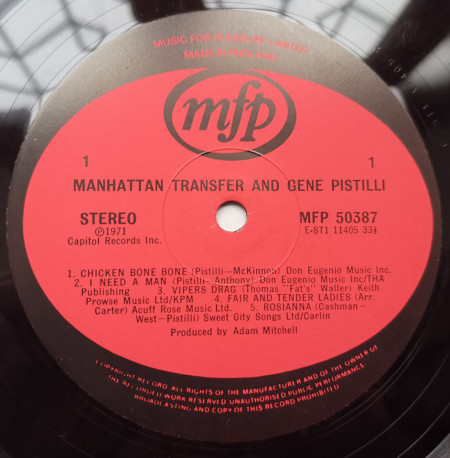 The Manhattan Transfer &amp; Gene Pistilli – Blue Thumb Records – BTS 17 Manhattan Transfer And Gene Pistilli - Img 2